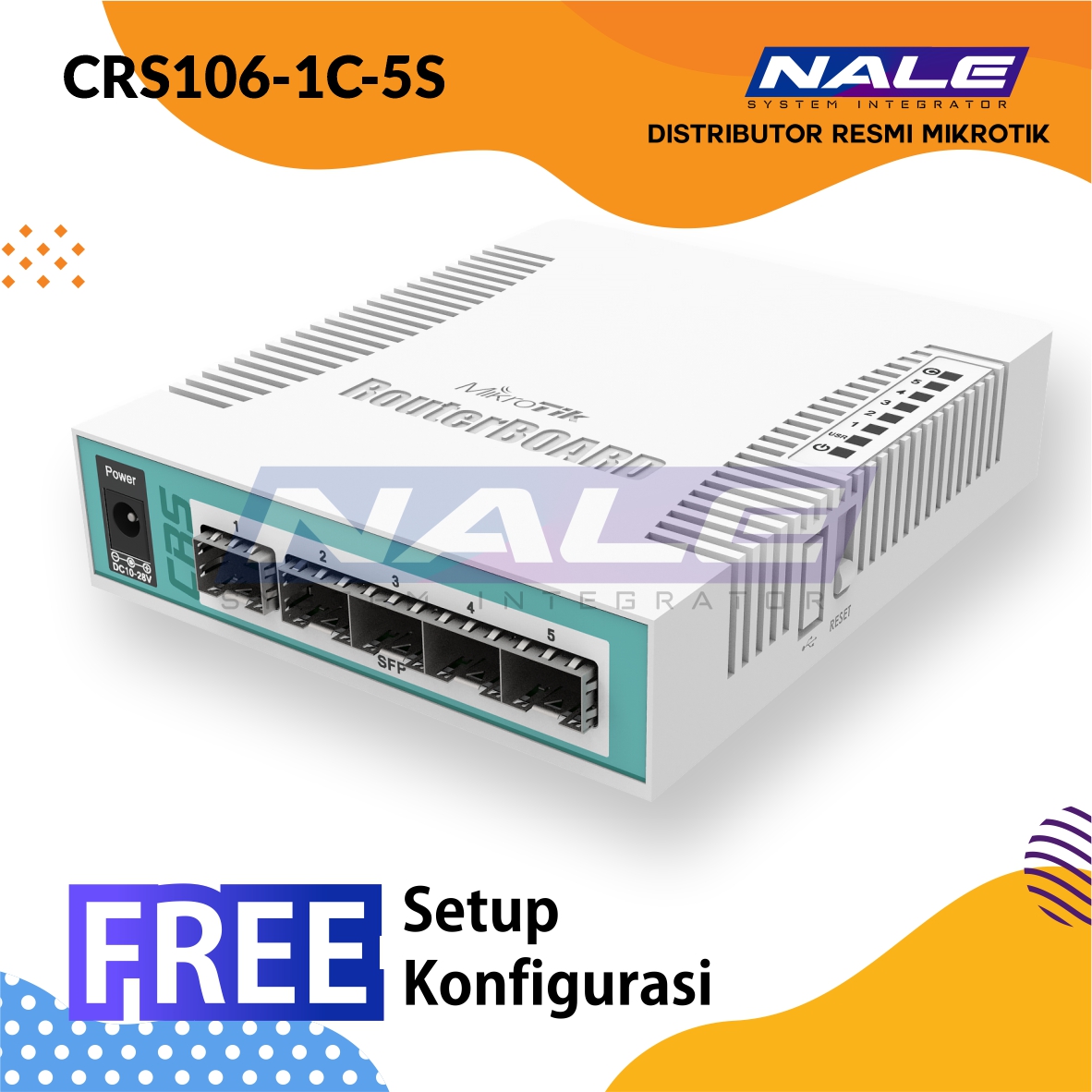 SLOTNE - CRS106-1C-5S - 01 Mikrotik Switch CRS106-1C-5S - Gambar 1