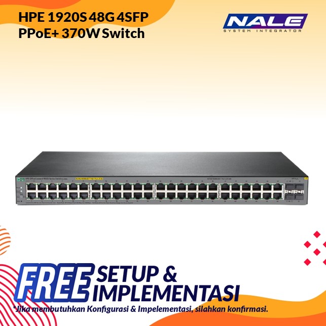 1920S 48G 4SFP PPoE+ 370W HPE OfficeConnect 1920S 48G 4SFP PPoE+ 370W Switch (JL386A) - Gambar 1