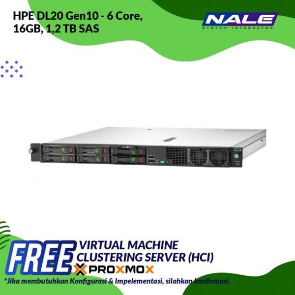 HPE P17081-B21 DL20 Gen10 - 6 Core, 16GB,  1,2TB SAS (4SSF)