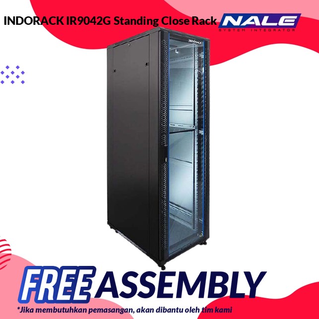 INDORACK IR9042G Standing Close Rack 42U 900mm Depth Glass Door