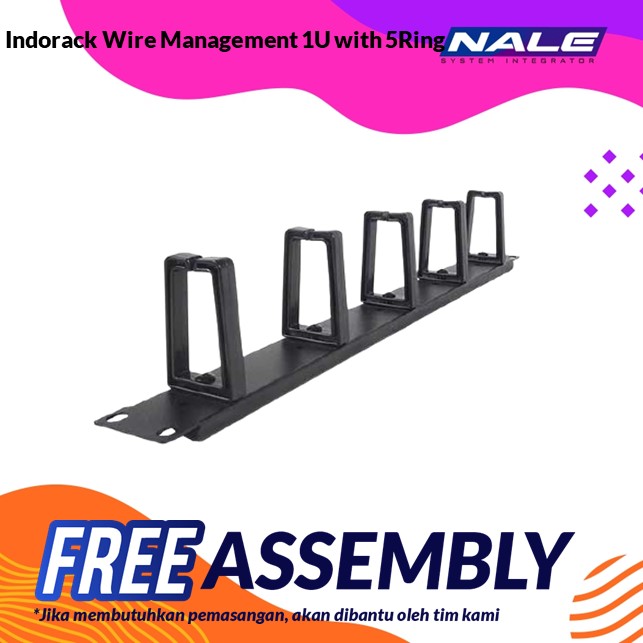 WM51 INDORACK Wire Management 1U with 5Ring (WM51) - Gambar 1