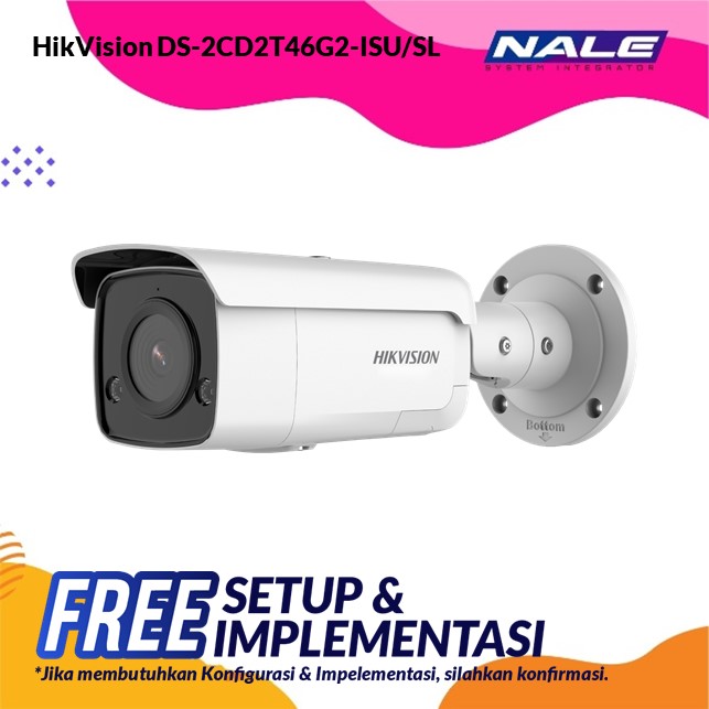 HikVision 4 MP AcuSense Strobe Light and Audible Warning Fixed Bullet Network Camera (DS-2CD2T46G2-ISU/SL)