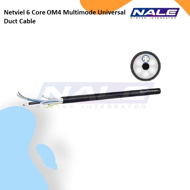 Netviel 6 Core OM4 Multimode Universal Duct Cable, Single Jacket 50/125um (NVL-UD-MM4-006)