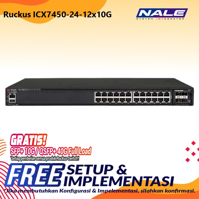 Slide1 Ruckus Paket Complete Compact Switch 24-Port (ICX7450-24-12x10G) - Gambar 1