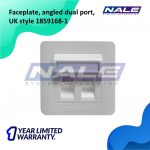 Commscope Faceplate Angled Dual Port UK style (1859168-1) - Gambar 2