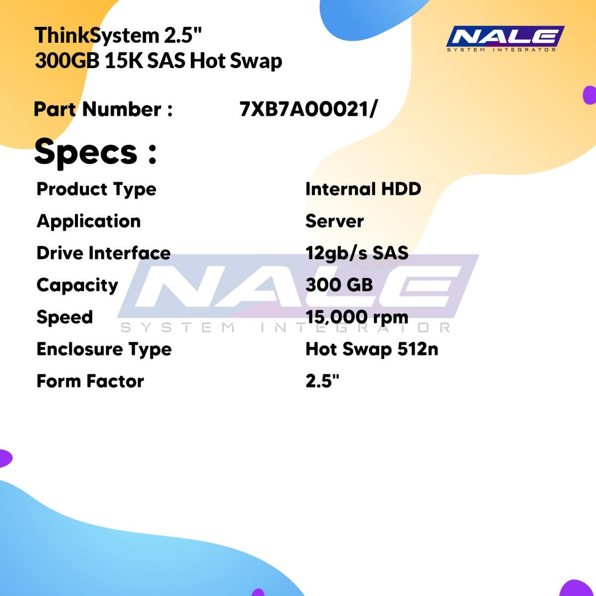 ThinkSystem 2.5  300GB 15K SAS 12Gb Hot Swap 512n HDD (7XB7A00021) - Gambar 2