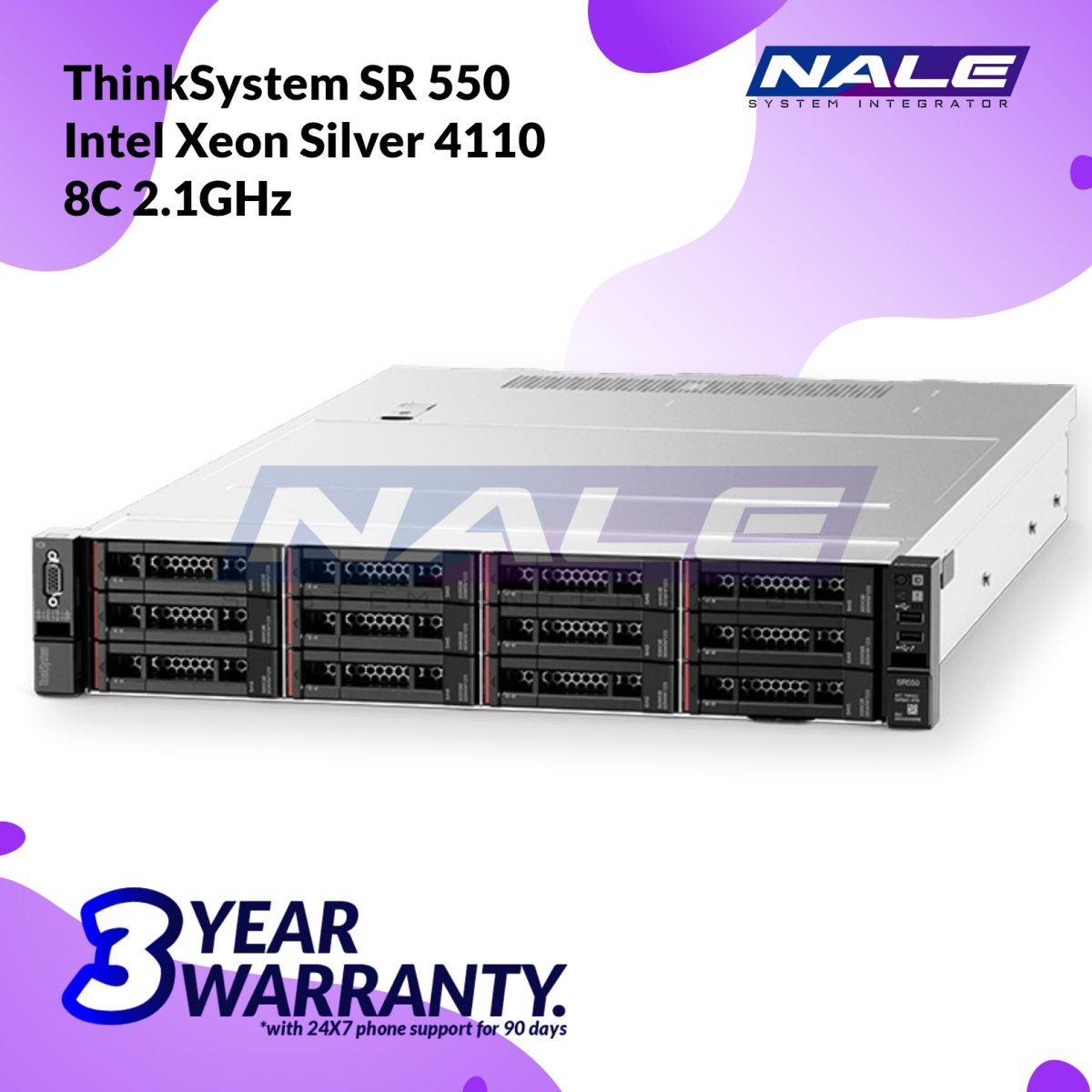 Lenovo ThinkSystem SR550 Intel Xeon Silver 4110 8C 2.1Ghz (7X04A00GSG) - Gambar 2