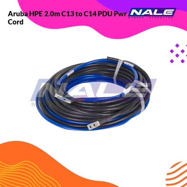 Slide1 Aruba HPE 2.0m C13 to C14 PDU Pwr Cord - Gambar 1