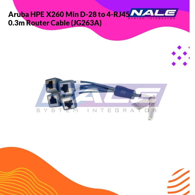 Slide1 Aruba HPE X260 Min D-28 to 4-RJ45 0.3m Router Cable (JG263A) - Gambar 1