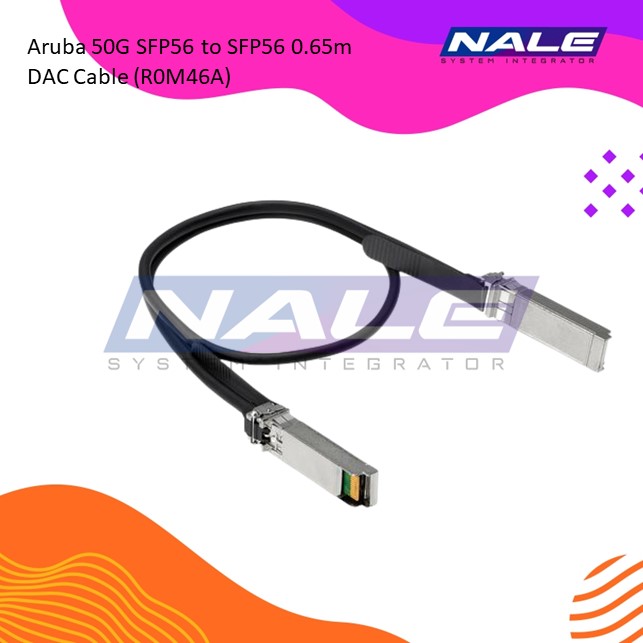 Slide1 Aruba 50G SFP56 to SFP56 0.65m DAC Cable (R0M46A) - Gambar 1