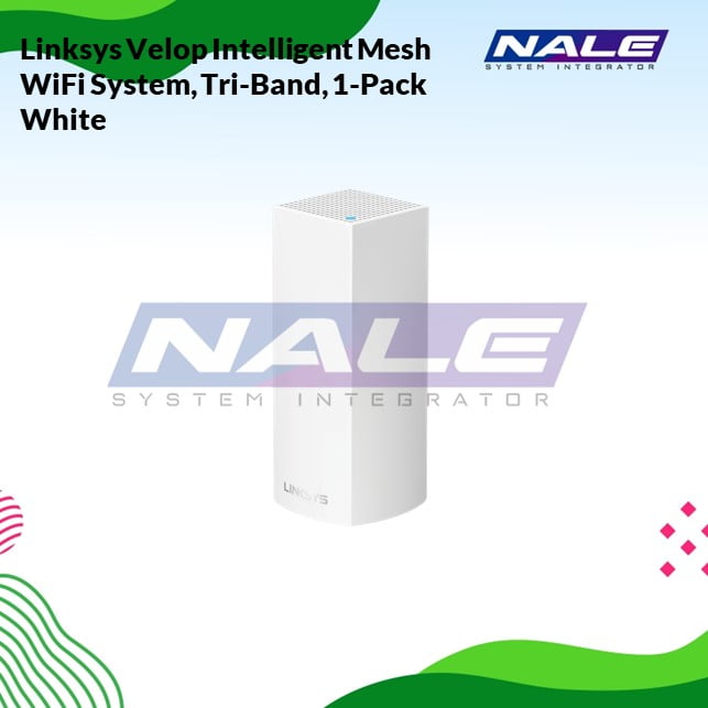 Slide1 Linksys Velop Intelligent Mesh WiFi System, Tri-Band, 1-Pack White (WHW0301-AH) - Gambar 1