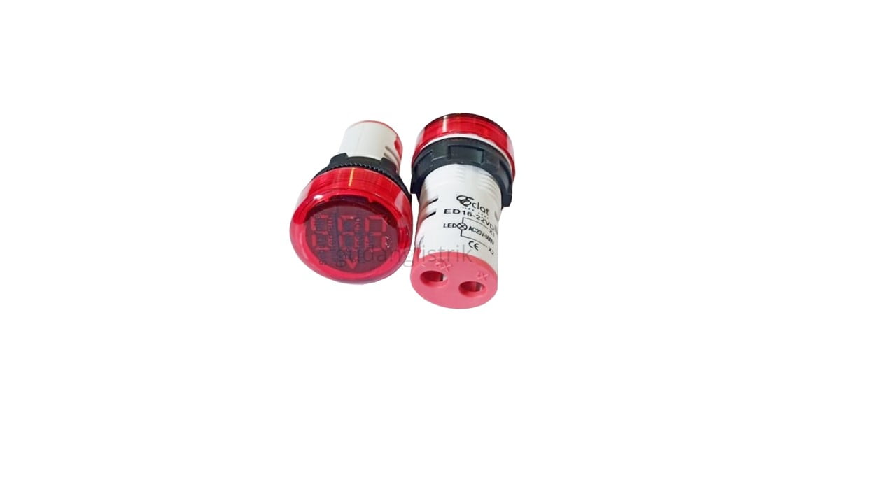 098 ECLAT PILOT LAMP LED HZ METER 22MM 30-105HZ ROUND PANEL FREQUENCY YELLOW INDICATOR - Gambar 1
