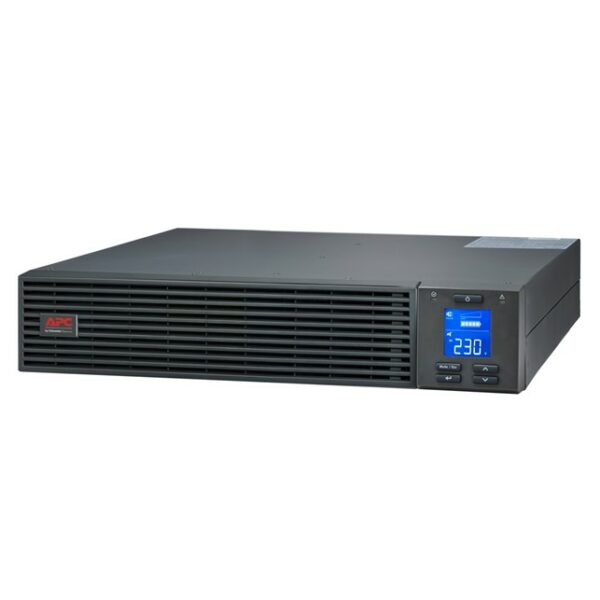 APC Easy UPS On-Line, 3kVA/2700W, Rackmount 2U, 230V, 6x IEC C13 + 1x IEC C19 outlets, Intelligent Card Slot, LCD, W/ rail kit (SRV3KRIRK-E)