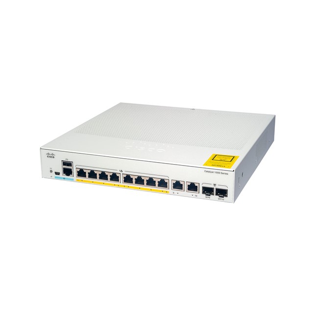 Cisco Switch Catalyst 8x 10/100/1000 Ethernet PoE+ ports and 120W PoE budget, 2x 1G SFP and RJ-45 combo uplinks