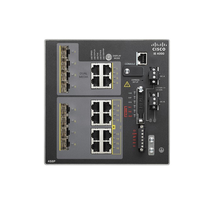Cisco IE 4000 8 x RJ45 10/100/1000 with 8 x 1G PoE, 4 x 1G Combo (IE-4000-8GT8GP4G-E)