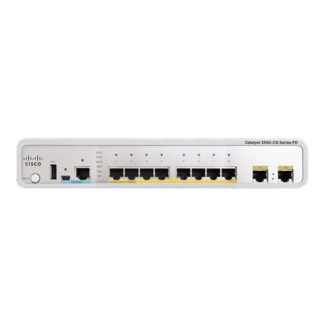 Cisco Catalyst 3560C Switch 8 GE PoE(+), 2 x Dual Uplink, IP Base (WS-C3560CG-8PC-S)