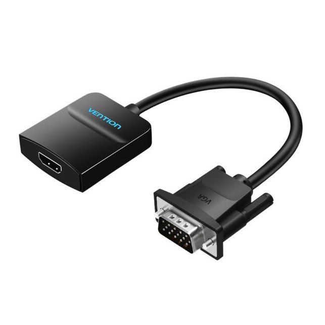 Vention VGA to HDMI Converter with Female Micro USB and Audio Port 0.5M Black (ACNBD)