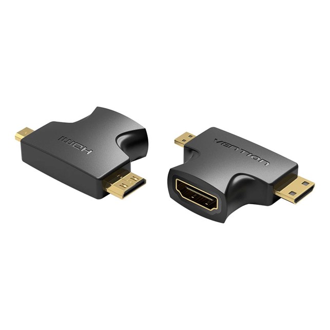 Vention 2 in 1 Mini HDMI and Micro HDMI Male to HDMI Female Adapter Black (AGFB0)