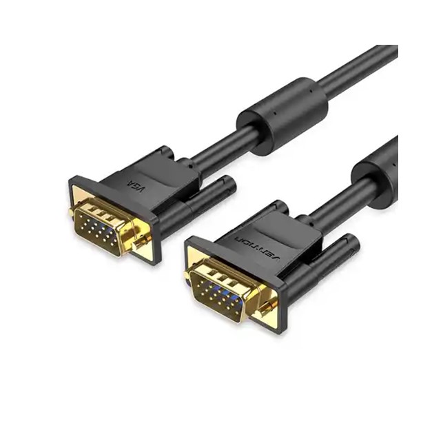 Vention VGA(3+6) Male to Male Cable with ferrite cores 5M Black (DAEBJ)