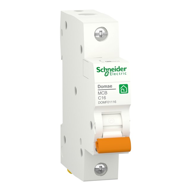 Schneider Miniature circuit breaker, Domae, 1P, 16 A, C Curve, 6000 A