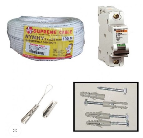 Material Support Power Electrical 15Kva Indoor Cable For UPS, Wallmount, Close Rack [ Kabel Twisted 4x35 mm, 2x10mm Included MCCB 3P SCHNEIDER, MCB 3x125A ]