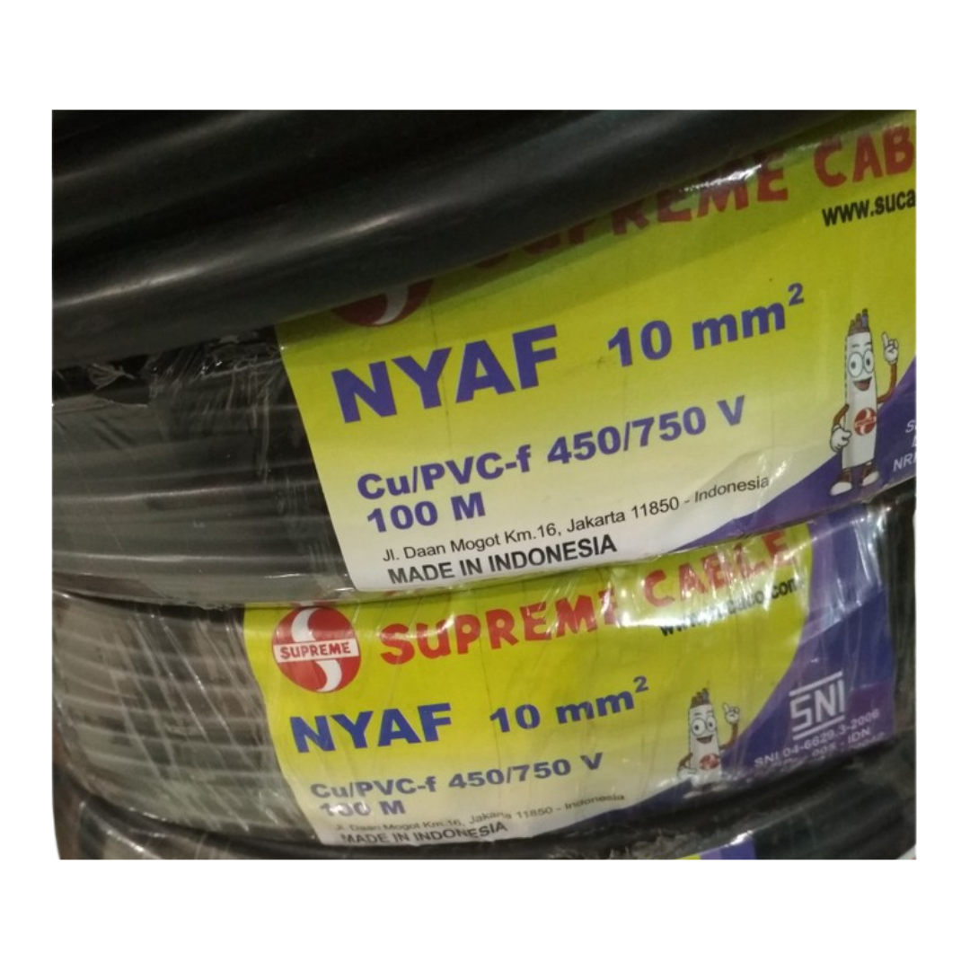 supreme nyaf 10 Kabel Supreme CU/PVC-f (NYAF) 10 mm2 (BK) 450/750 V - Gambar 1