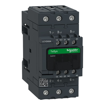 SCHNEIDER TeSys D contactor - 3P(3 NO) - AC-3 - <= 440 V 50 A - 220 V AC 50/60 Hz coil (LC1D50AM7)