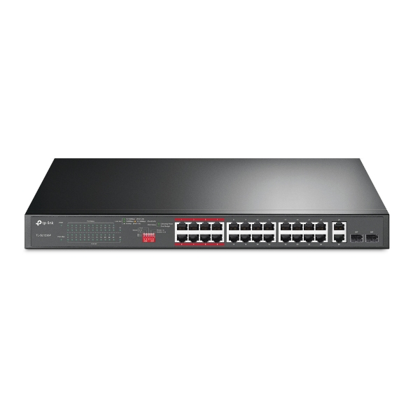 Omada 24-Port 10/100Mbps + 2-Port Gigabit Unmanaged PoE+ Switch (TL-SL1226P)