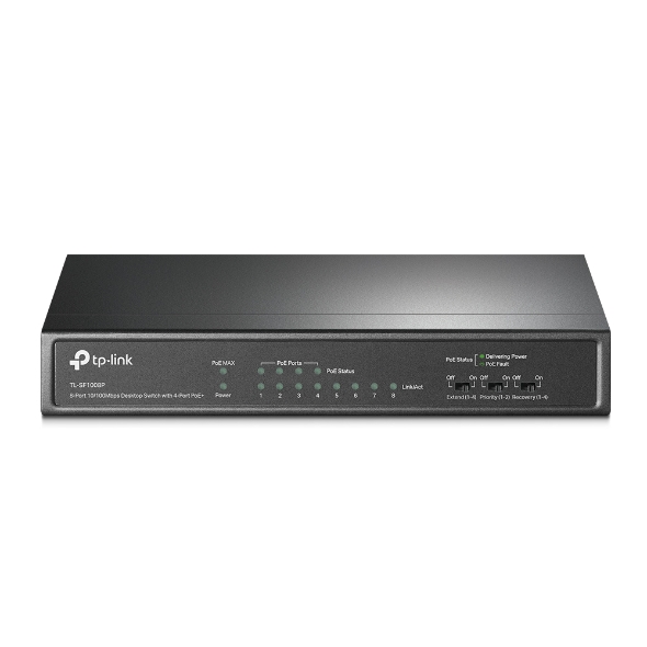 Omada 8-Port 10/100Mbps Desktop Switch with 4-Port PoE+ (TL-SF1008P)