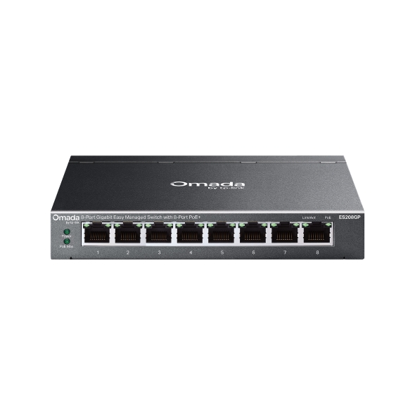 Omada 8-Port Gigabit Easy Managed Switch with 8-Port PoE+ (ES208GP)