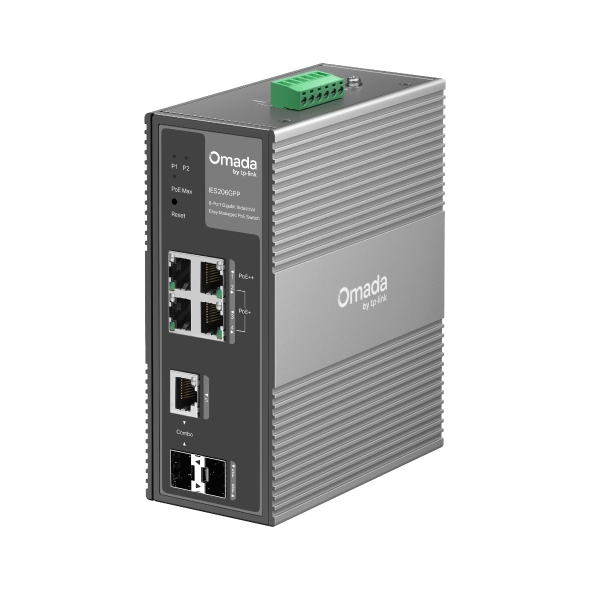 Omada 6-Port Gigabit Industrial Easy Managed Switch with 3-Port PoE+ and 1-Port PoE++ (IES206GPP)