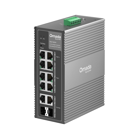 Omada 10-Port Gigabit Industrial Easy Managed Switch with 6-Port PoE+ and 2-Port PoE++ (IES210GPP)