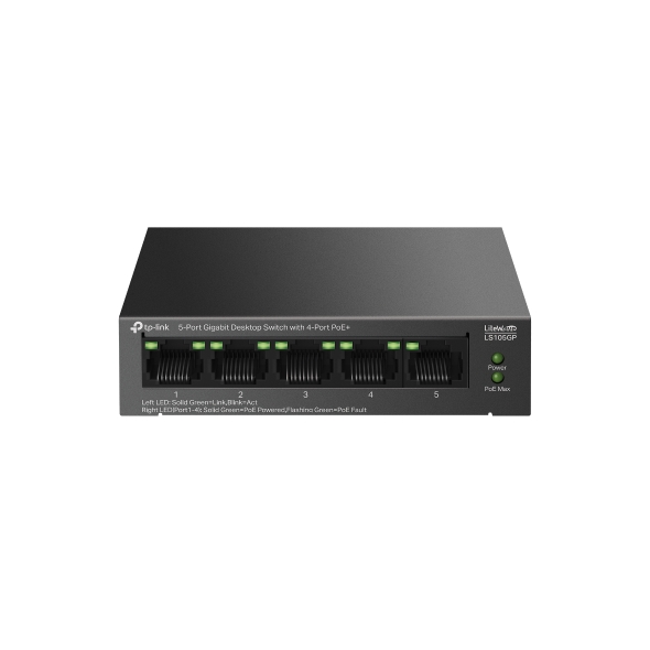 Omada 5-Port Gigabit Desktop Switch with 4-Port PoE+ (LS105GP)