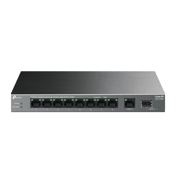 Omada 10-Port Gigabit Desktop Switch with 8-Port PoE+(LS1210GP)