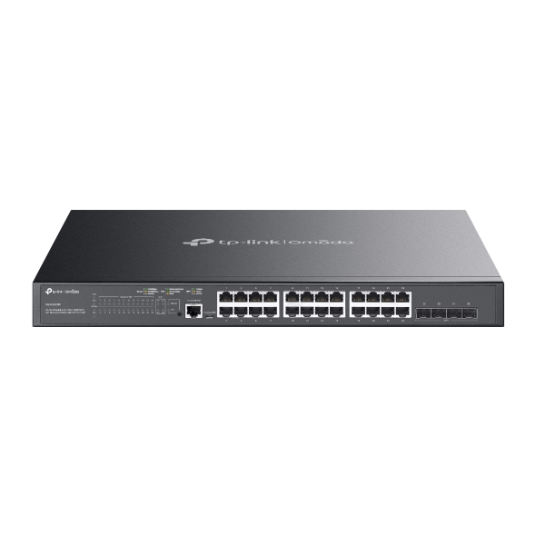 Omada 24-Port Gigabit and 4-Port 10GE SFP+ L2+ Managed Switch with 24-Port PoE+ (SG3428XMPP)