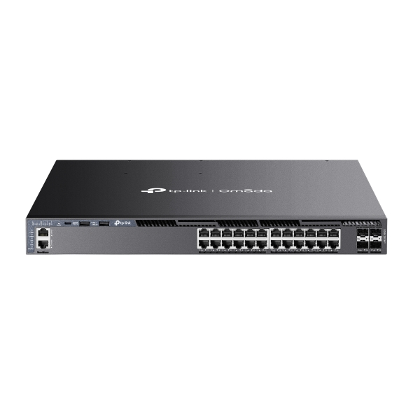 Omada 24-Port Gigabit Stackable L3 Managed PoE+ Switch with 4 10G Slots (SG6428XHP)