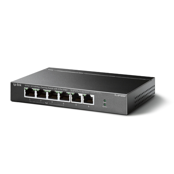 Omada 6-Port 10/100Mbps Desktop Switch with 4-Port PoE+ (TL-SF1006P)