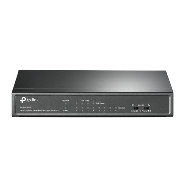 Omada 8-Port 10/100Mbps Desktop Switch with 4-Port PoE (TL-SF1008LP)