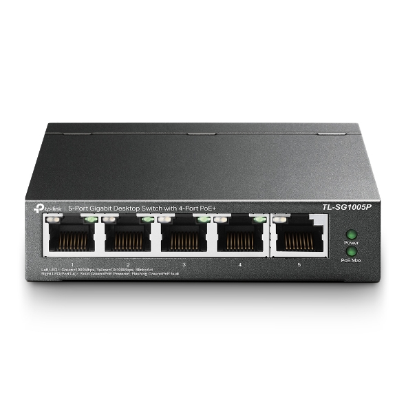 Omada 5-Port Gigabit Desktop Switch with 4-Port PoE+ (TL-SG1005P)