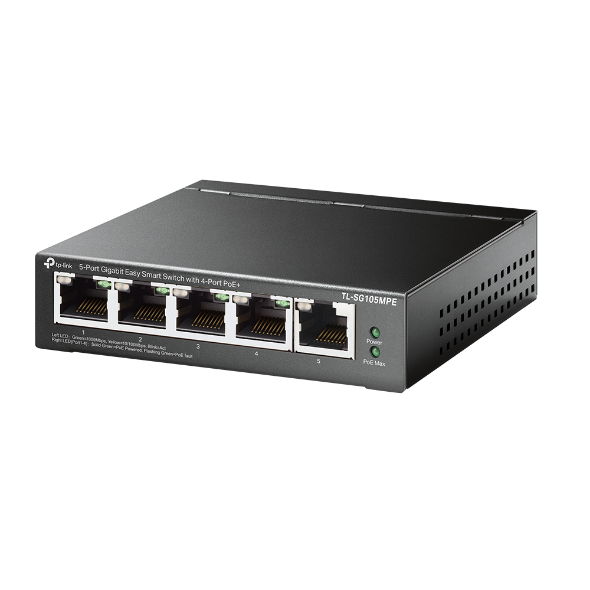 Omada 5-Port Gigabit Easy Smart Switch with 4-Port PoE+ (TL-SG105MPE)