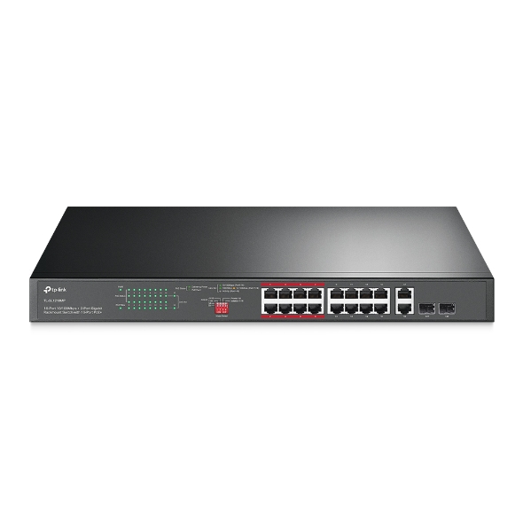 Omada 16-Port 10/100 Mbps + 2-Port Gigabit Rackmount Switch with 16-Port PoE+ (TL-SL1218MP)