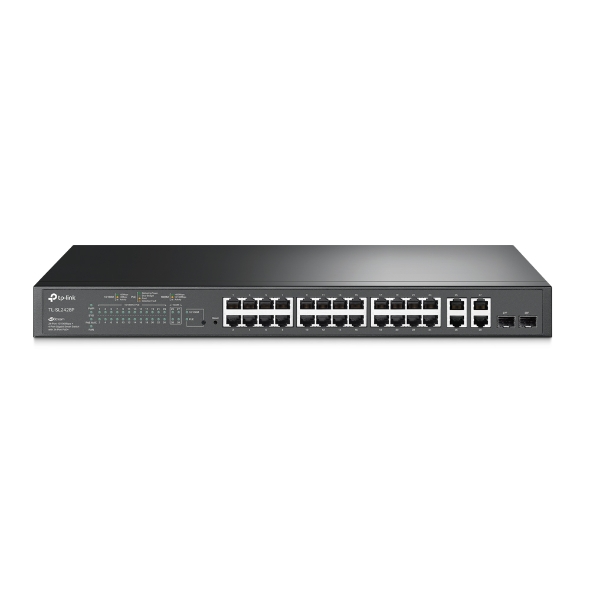 Omada JetStream 24-Port 10/100Mbps + 4-Port Gigabit Smart Switch with 24-Port PoE+ (SL2428P)